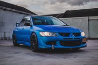 Mitsubishi Lancer Evolution VII full wrap in Arlon Matte Aluminium Bleu.